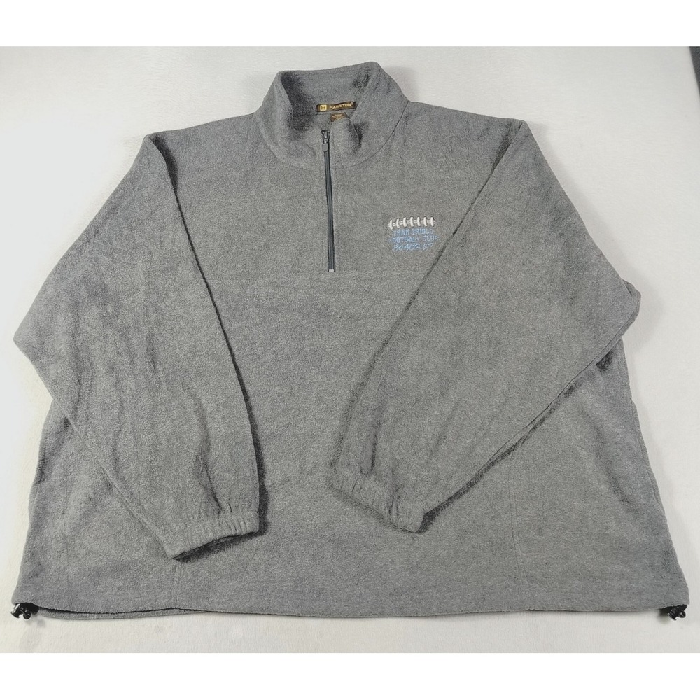 Harriton Jacket Mens 4XL Gray 1/4 Zip Fleece Team Triblo Football Coach Pullover